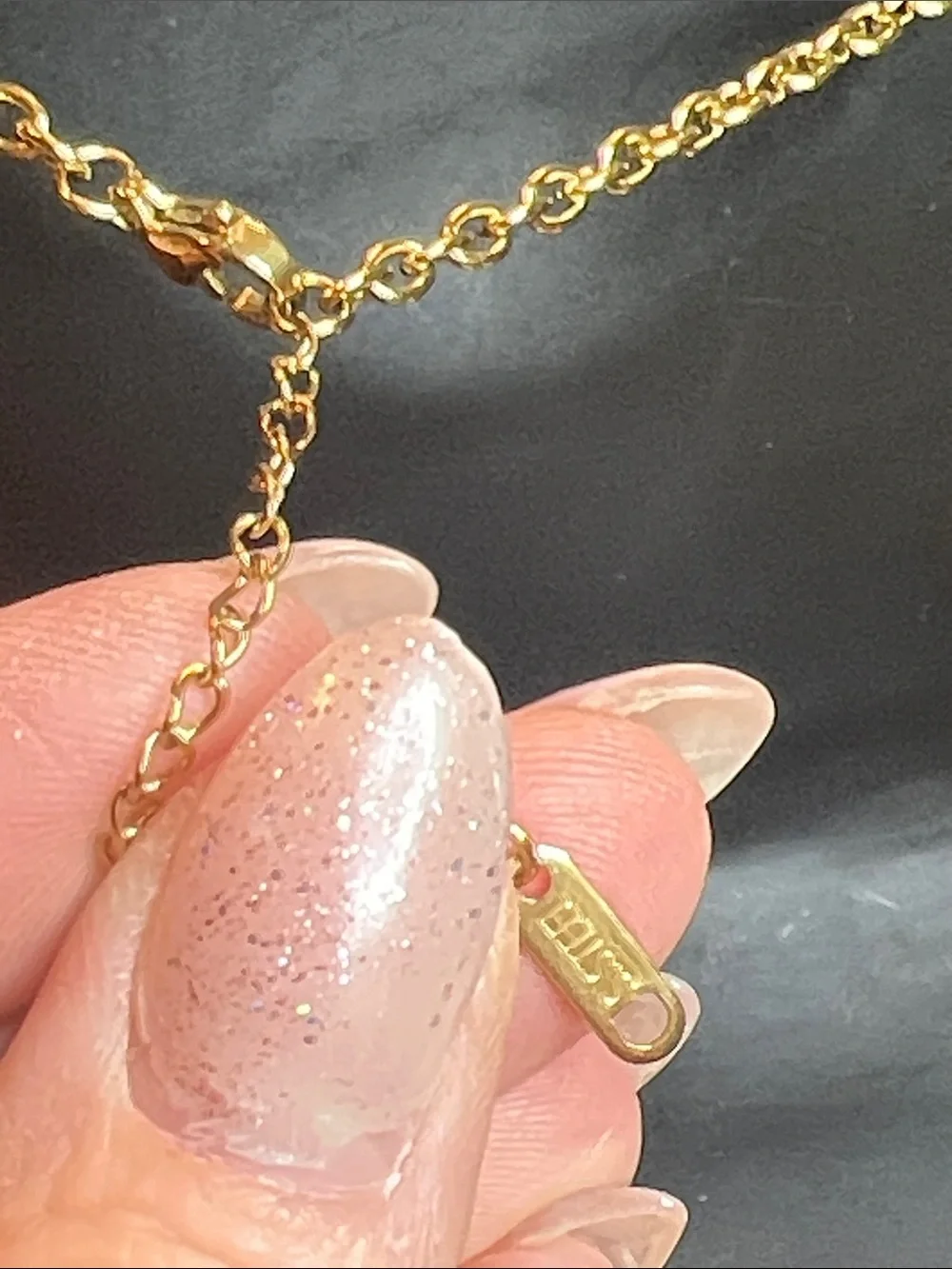 Gold and Black Circular Logo Pendant Necklace